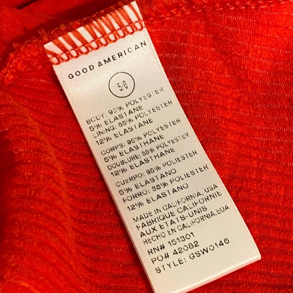 GOOD AMERICAN Always Fits ONE piece Swimsuit RED NWT - Picture 4 of 9